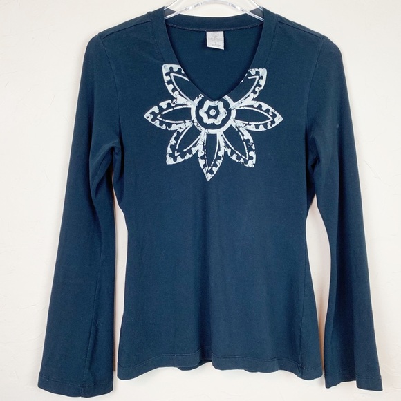 BALANCE COLLECTION Black Soft Stretch Yoga Tee S - Picture 1 of 4